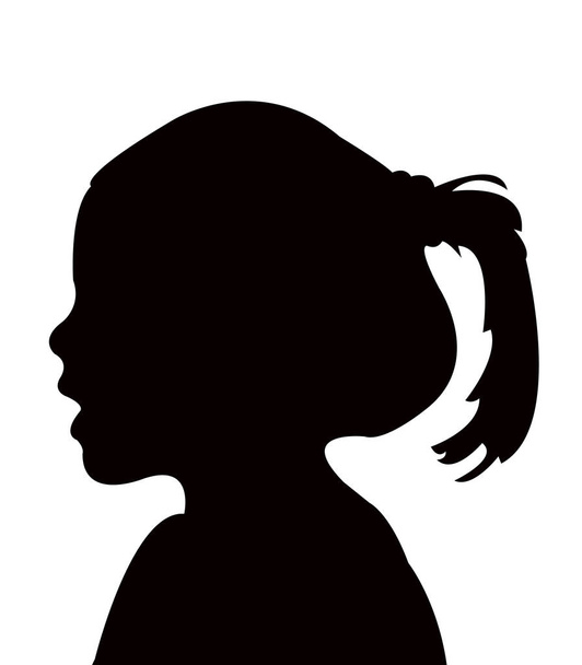 子供の頭のシルエットベクトル - ベクター画像