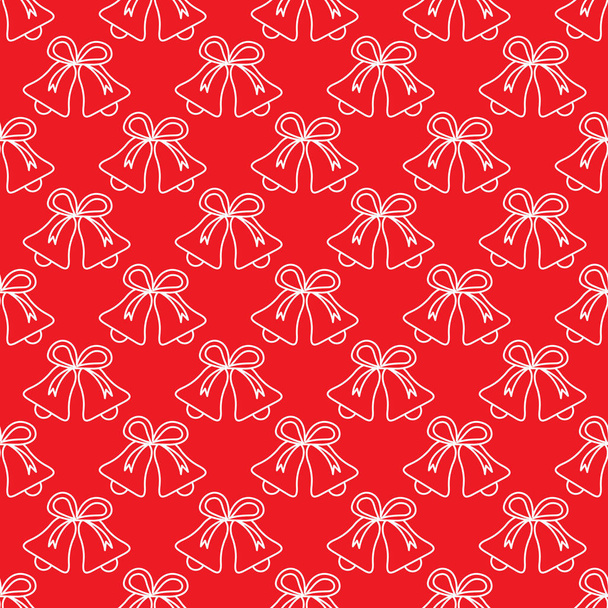 Vector seamless pattern with bells. Christmas and New Year 2019 background. Design for packaging paper, fabric and other print. - Διάνυσμα, εικόνα
