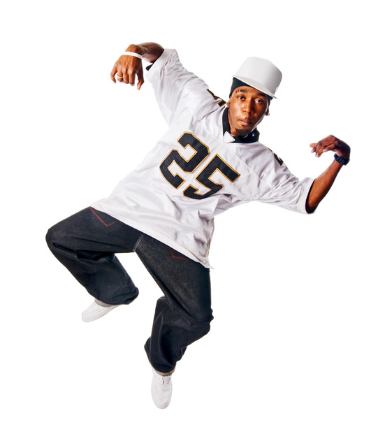 Dancing hip-hop young man on white - Foto, immagini