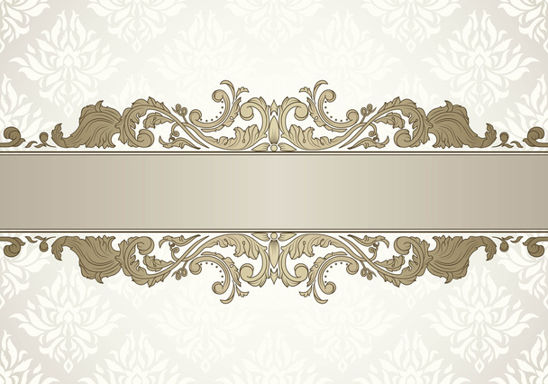 Vintage ornate frame template for text in antique style. Wedding - Vector, Imagen