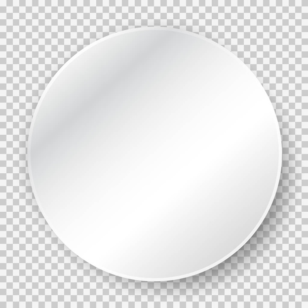 Blank white sticker mock up, round 3d paper with soft shadow - Vector, Image