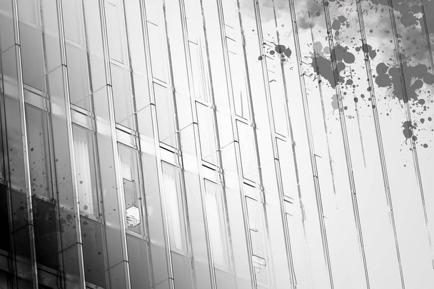Arquitetura moderna abstrato fundo, imagem preto e branco
  - Foto, Imagem