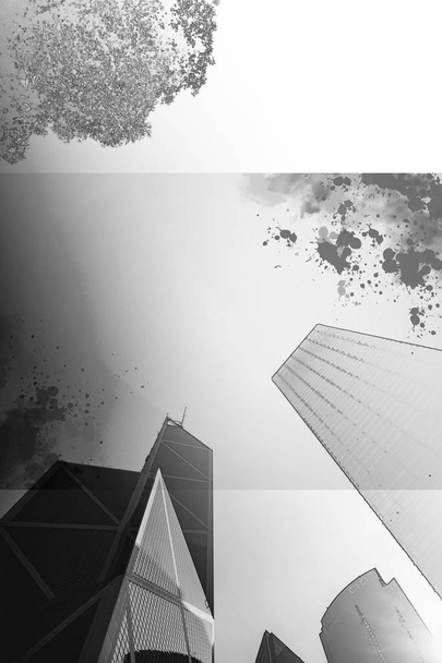 Abstraktní moderní architektury, černé a bílé pozadí  - Fotografie, Obrázek