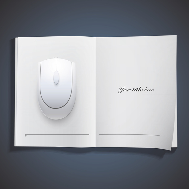 Gray computer mouse on white background. Vector design. - Vector, Image
