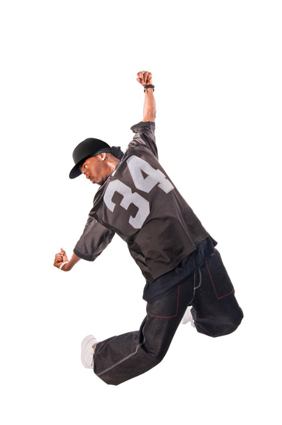 Cool young hip-hop man on white background - Photo, Image