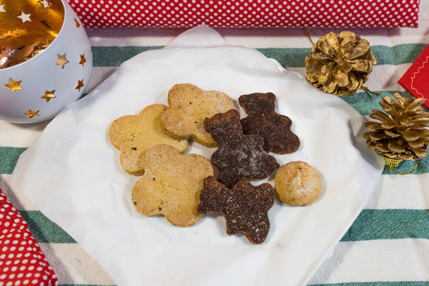 Handmade home made Christmas cookies and candies - vegan, raw, sugar free, gluten free, butter, cocoa, peanut, anise, Erythritol - Photo, Image