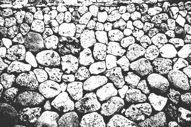 Distress sea or ocean coast beach stones, pebbles texture. EPS8 vector. - Vector, Image