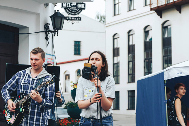 July 21, 2018, Minsk,Belarus Street festivities in the city - Foto, Imagen