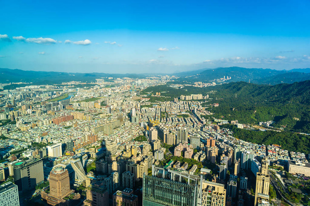 Piękna architektura budynek panoramę miasta taipei na Tajwanie - Zdjęcie, obraz