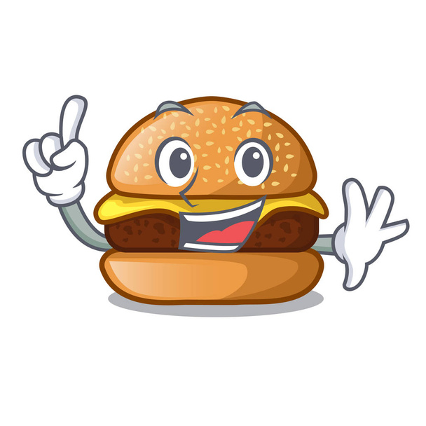 Finger hamburger with the cartoon cheese toping vector illustration - Vector, Image