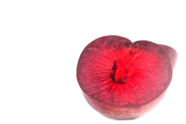 Fresh plums fruit cut haff - Photo, Image