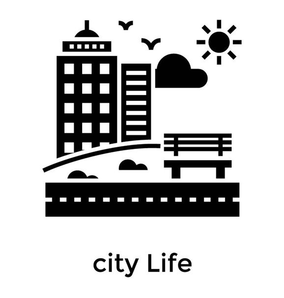 City life glyph icon design, urban life  - Vector, Imagen
