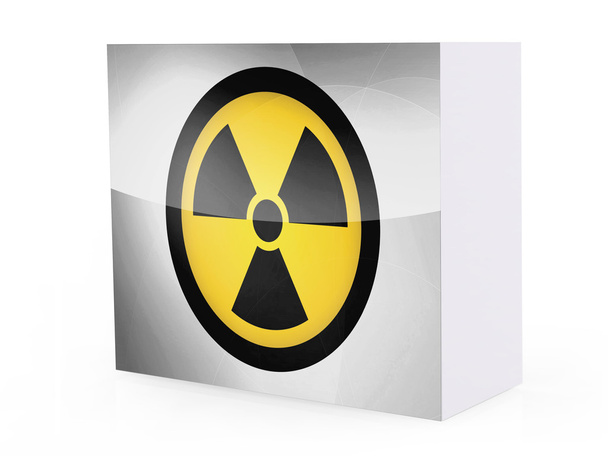 Simbolo di radiazione nucleare dipinto su
 - Foto, immagini
