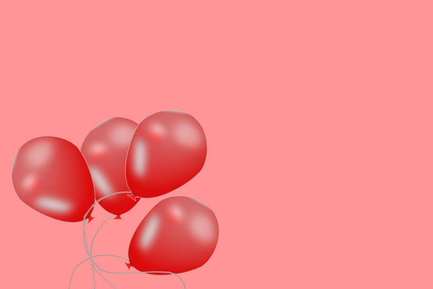 Ballons à air coloré sur fond rouge
 - Photo, image