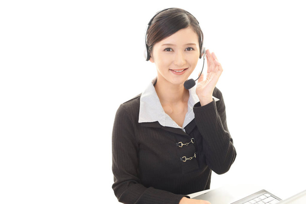 Call center mulher com fone de ouvido
 - Foto, Imagem