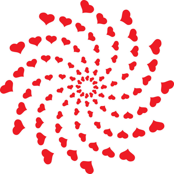 Whirl of hearts greeting card saver drawing doodle Sketch - Vektör, Görsel