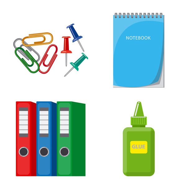 Isolated object of office and supply icon. Collection of office and school vector icon for stock. - Vector, afbeelding