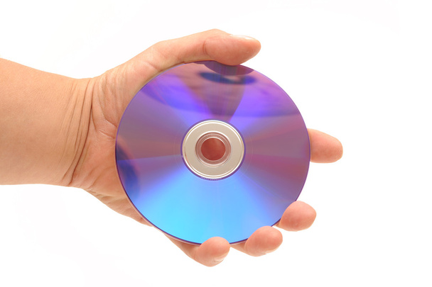 mano humana sosteniendo un disco compacto
 - Foto, imagen