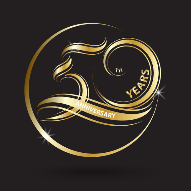 Gouden 50e verjaardag teken en logo voor gouden viering symbool - Foto, afbeelding
