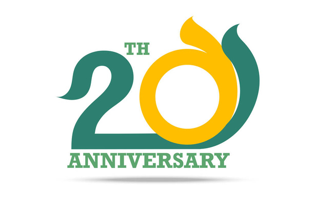 20 th urodzinowego logo i znak na białym tle - Zdjęcie, obraz