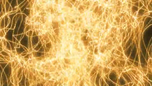 Streszczenie złota ciągi macha tło pętli / 4 k animacji streszczenie technologia tło z złote łańcuchy i linie macha w pętli bez szwu - Materiał filmowy, wideo