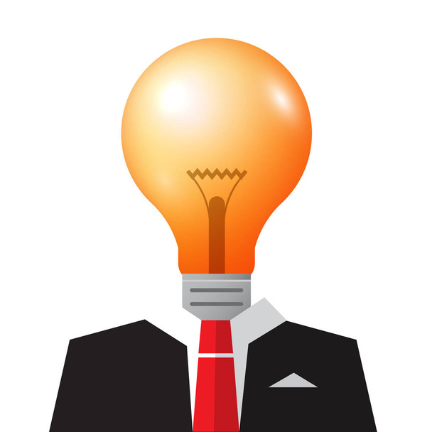 Vector Business idee symbool met lamp en pak - Vector, afbeelding