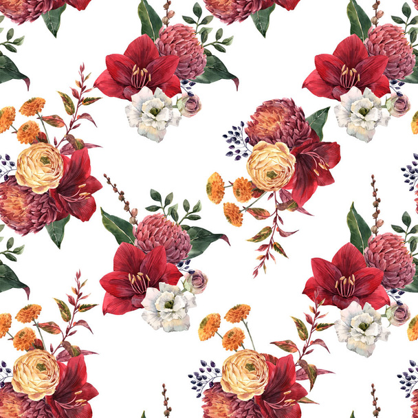 Watercolor floral pattern - Foto, Imagen