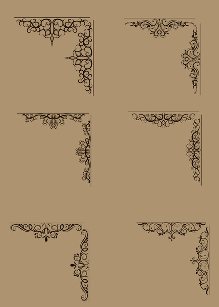 Conjunto de diseño floral remolino
 - Vector, imagen