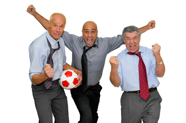 Бизнесмены играют в футбол
 - Фото, изображение