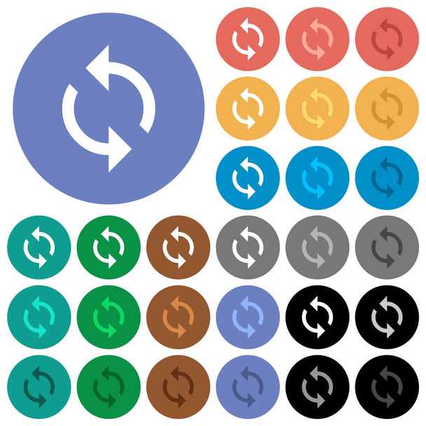 Loop multi colorido ícones planos em fundos redondos. Incluído branco, luz e escuro ícone variações para pairar e efeitos de status ativo, e tons de bônus
. - Vetor, Imagem