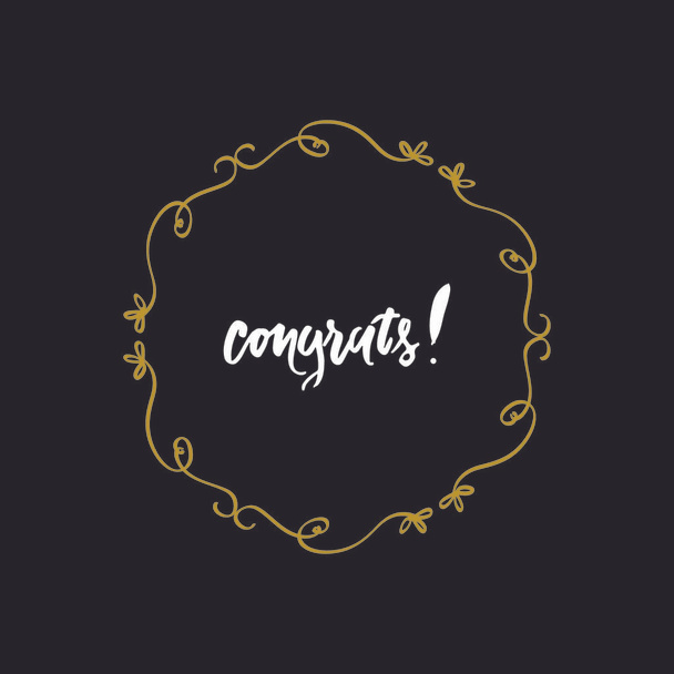 Vintage congratulation card for your design. Hand lettering  - Διάνυσμα, εικόνα