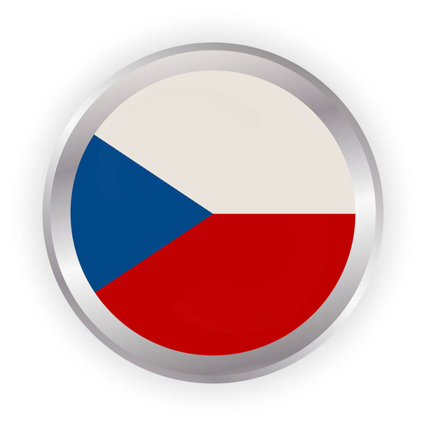 チェコ共和国の国旗は、丸いアイコンをベクトル - ベクター画像