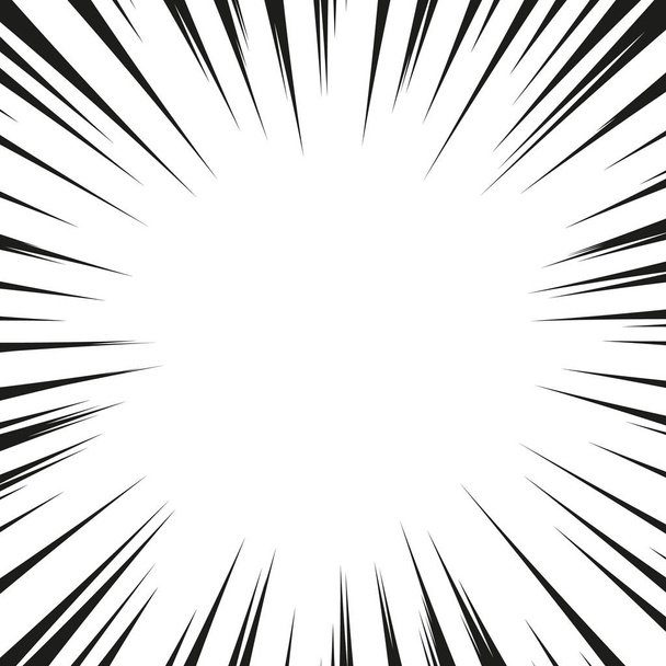 Πολλές γραμμές μαύρο κωμικό ακτινική ταχύτητα σε λευκή βάση. Επίδραση δύναμη έκρηξης εικονογράφηση. Στοιχείο σχεδιασμού comic book. Γραφικό έκρηξη με ταχύτητα γραμμές σε στυλ κόμικ. Διάνυσμα - Διάνυσμα, εικόνα