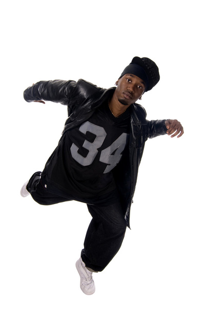Cool young hip-hop man on white background - Photo, Image