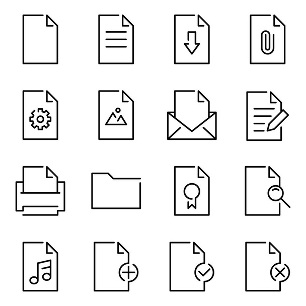 vector set of document icons - Vektör, Görsel