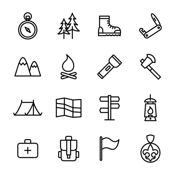 Scout icons pack. Isolated symbols collection  - Vektor, kép