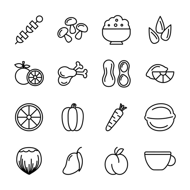 Ikonen für Lebensmittel und Essbares - Vektor, Bild