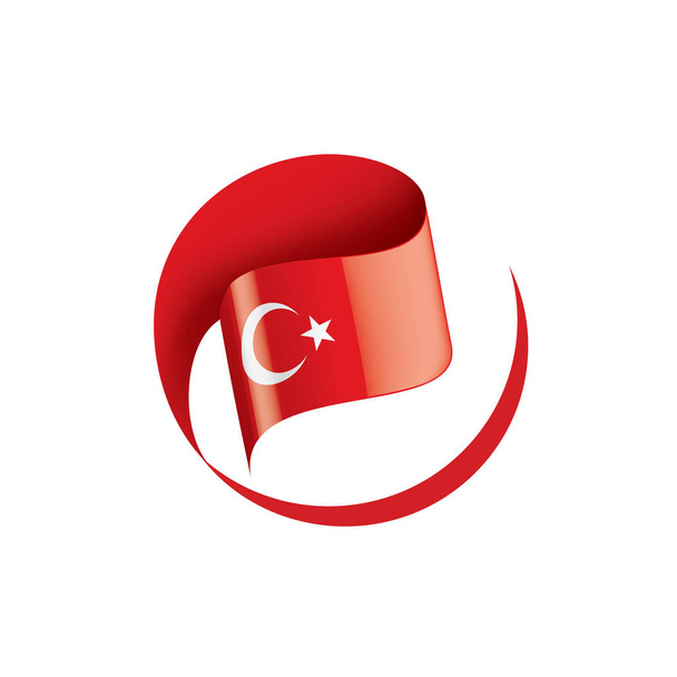 Флаг Турции, векторная иллюстрация на белом фоне
 - Вектор,изображение