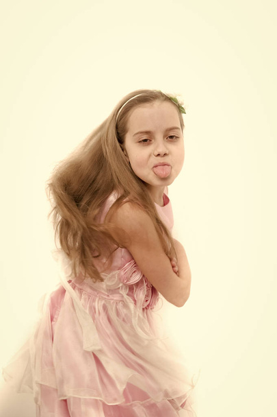 Girl child tease and show tongue - Фото, изображение