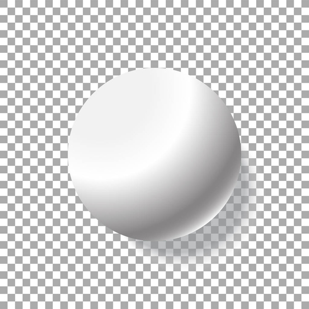 Realistische witte bal geïsoleerd op transparante achtergrond - Vector, afbeelding