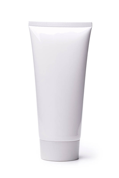 Tyhjä valkoinen kosmeettinen putki eristetty valkoisella taustalla
 - Valokuva, kuva