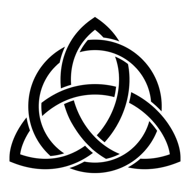 Triquetra im Kreis trikvetr Knoten Form Dreifaltigkeit Knoten Symbol schwarze Farbe Vektor Illustration flachen Stil einfaches Bild - Vektor, Bild