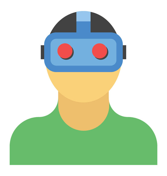 Virtual reality flat icon  - Wektor, obraz