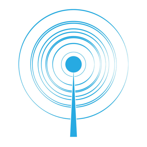 Blue circle signal. Wave sound or radio signals vector - Vector, Image