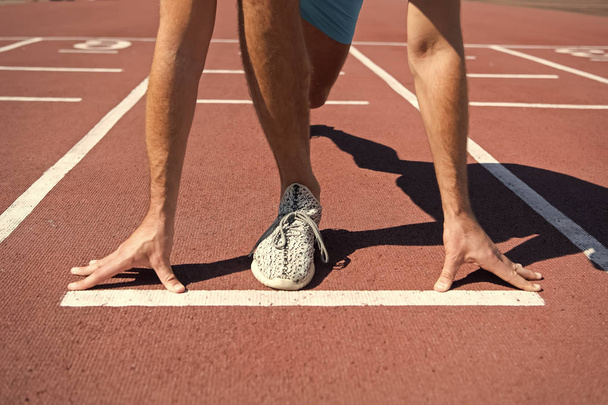 leg of man man start competition running at arena track - Fotografie, Obrázek