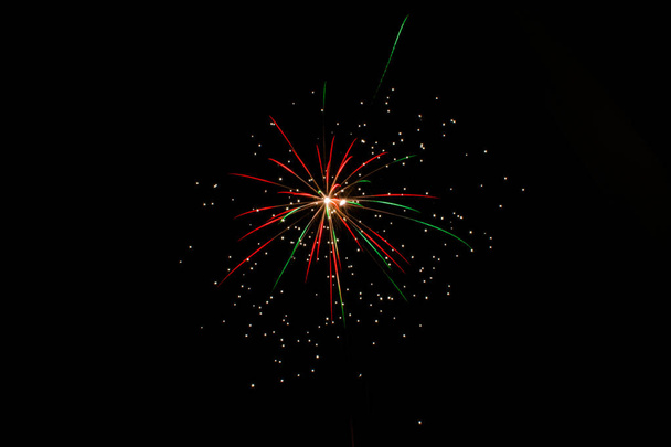 Fireworks, isolated on black - Photo, Image