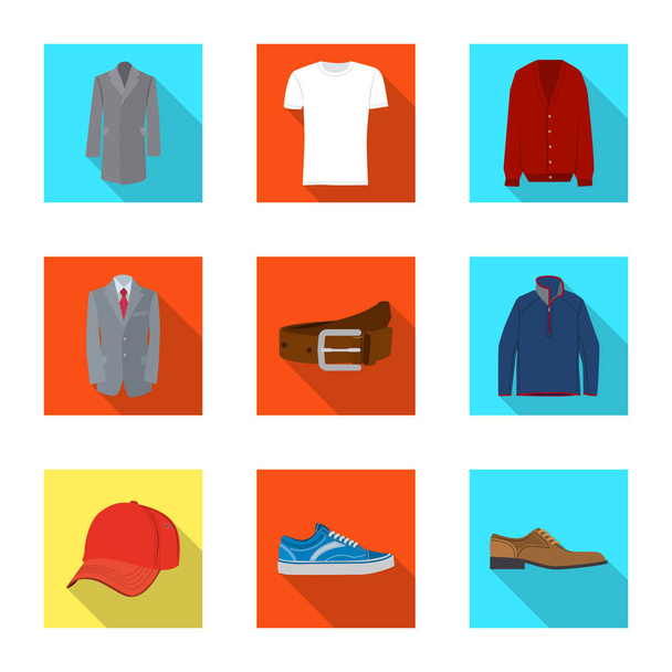 Isolated object of man and clothing icon. Collection of man and wear vector icon for stock. - Vektör, Görsel