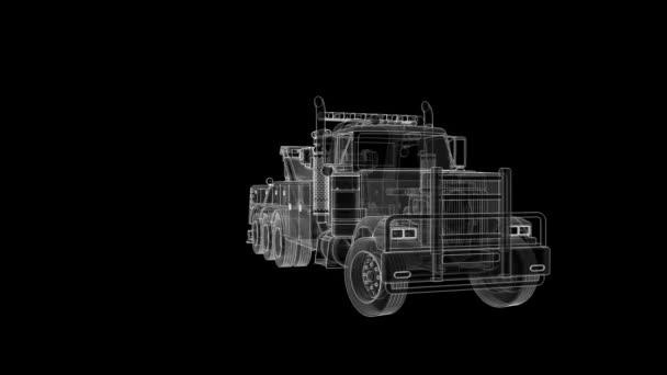 Έλκει φορτηγό φορτίου για τη μεταφορά άλλων μεγάλα φορτηγά ή διαφόρων βαρέων μηχανημάτων. 3D rendering. - Πλάνα, βίντεο