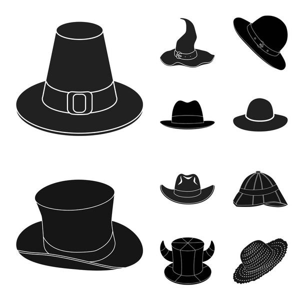 Isolated object of hat and cap sign. Collection of hat and model vector icon for stock. - Wektor, obraz