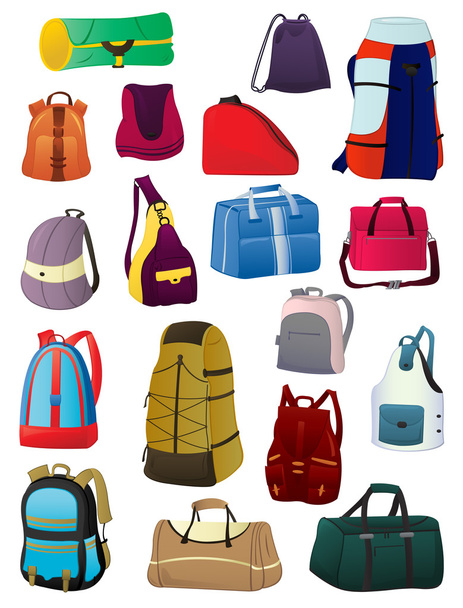 Backpacks and bags - Vektör, Görsel